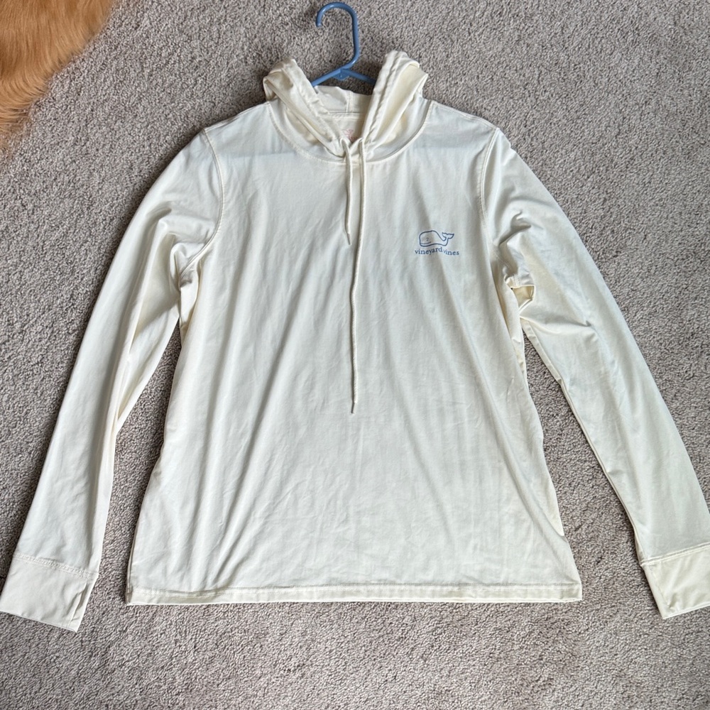 Vineyard Vines White Hoodie with Blue Logo